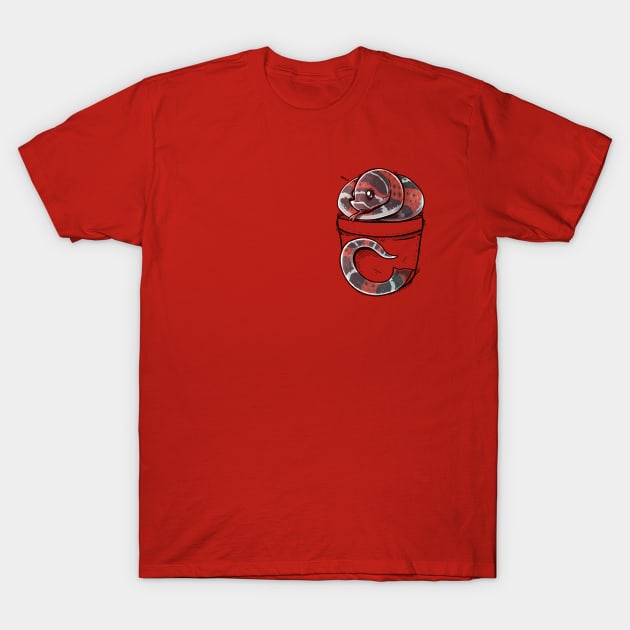 Pocket Cute Tricolour Hognose Snake T-Shirt by TechraPockets